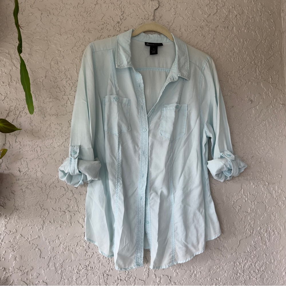 Lane Bryant Button Up Roll Sleeve